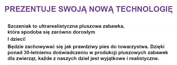 realistyczny interaktywny szczeniak robot – miękka pluszowa zabawka (1+1 gratis)