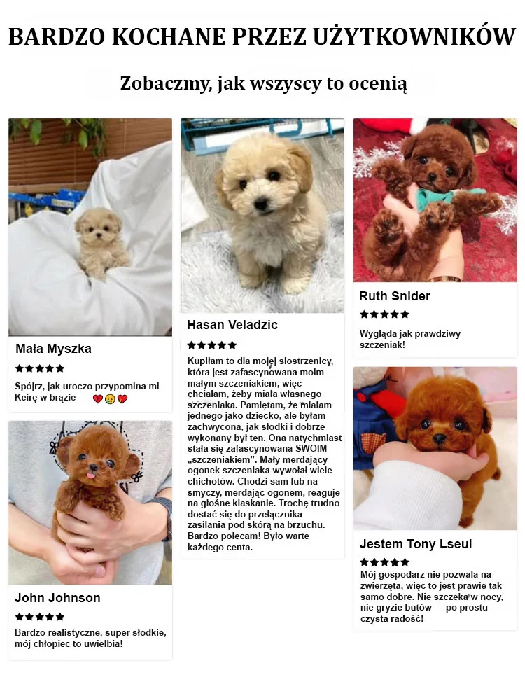 realistyczny interaktywny szczeniak robot – miękka pluszowa zabawka (1+1 gratis)