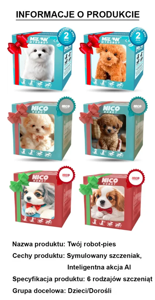 realistyczny interaktywny szczeniak robot – miękka pluszowa zabawka (1+1 gratis)