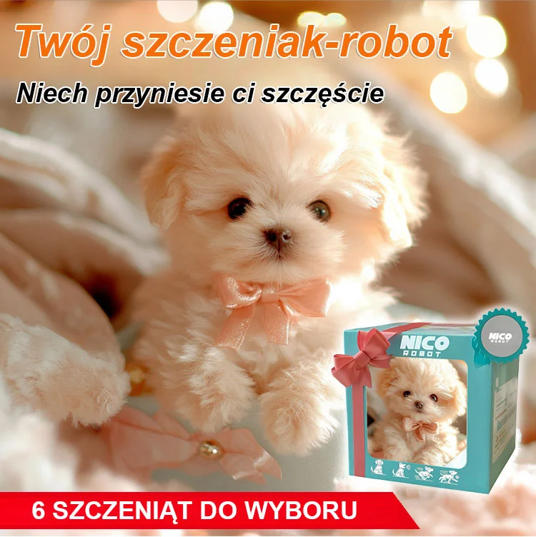 realistyczny interaktywny szczeniak robot – miękka pluszowa zabawka (1+1 gratis)